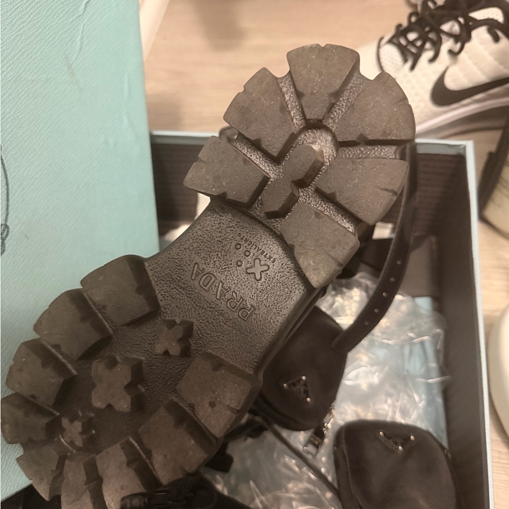 Prada Women's Black Combat Boots